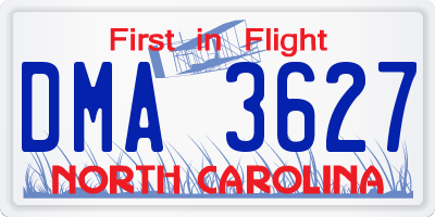 NC license plate DMA3627