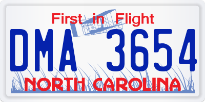 NC license plate DMA3654