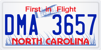 NC license plate DMA3657