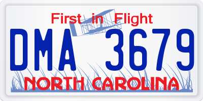 NC license plate DMA3679