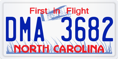 NC license plate DMA3682