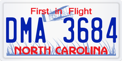 NC license plate DMA3684
