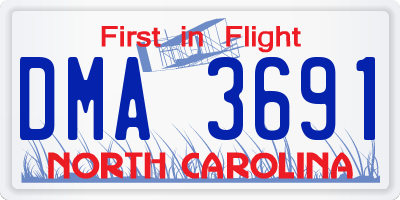 NC license plate DMA3691