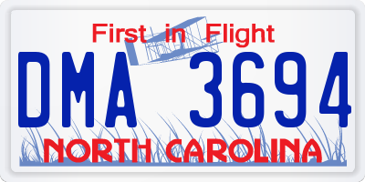 NC license plate DMA3694