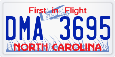 NC license plate DMA3695