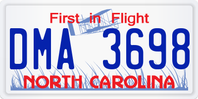 NC license plate DMA3698
