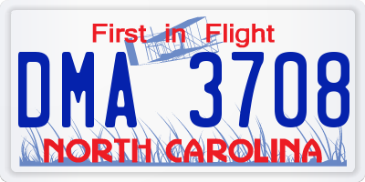 NC license plate DMA3708