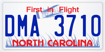NC license plate DMA3710