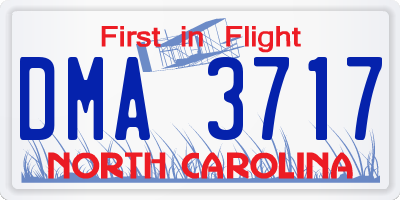 NC license plate DMA3717