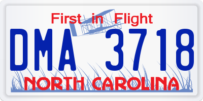 NC license plate DMA3718