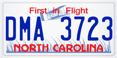 NC license plate DMA3723