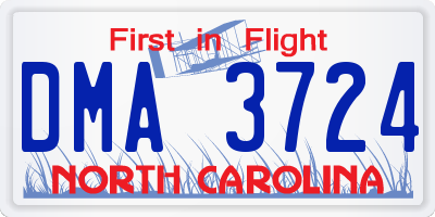 NC license plate DMA3724