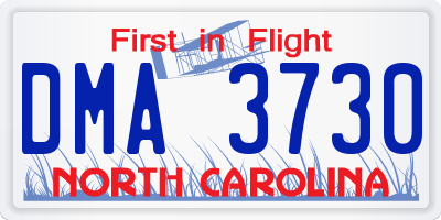 NC license plate DMA3730