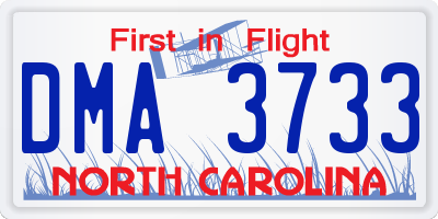 NC license plate DMA3733