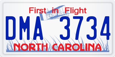 NC license plate DMA3734