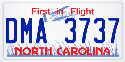 NC license plate DMA3737