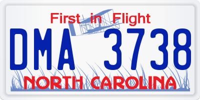 NC license plate DMA3738