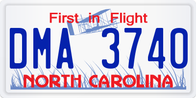 NC license plate DMA3740
