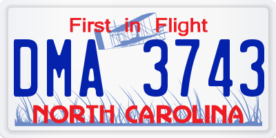 NC license plate DMA3743