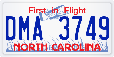 NC license plate DMA3749