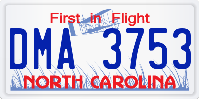 NC license plate DMA3753