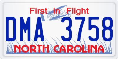 NC license plate DMA3758