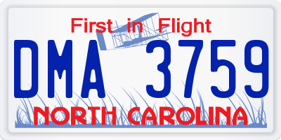 NC license plate DMA3759