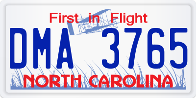 NC license plate DMA3765