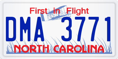 NC license plate DMA3771