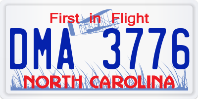 NC license plate DMA3776