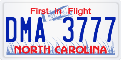 NC license plate DMA3777