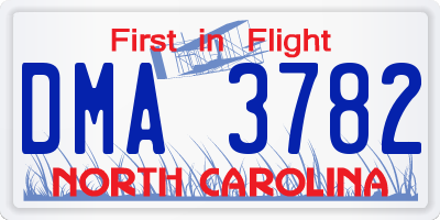 NC license plate DMA3782