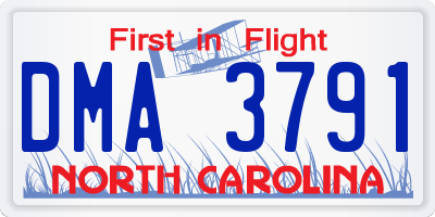 NC license plate DMA3791