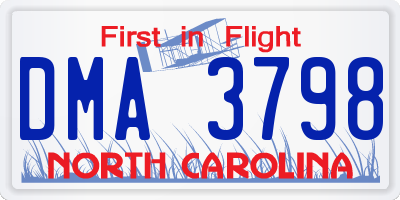 NC license plate DMA3798