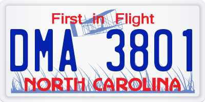 NC license plate DMA3801