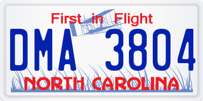 NC license plate DMA3804