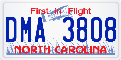 NC license plate DMA3808