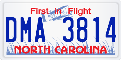 NC license plate DMA3814