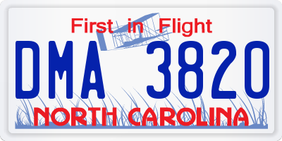 NC license plate DMA3820