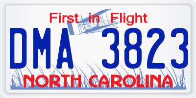 NC license plate DMA3823