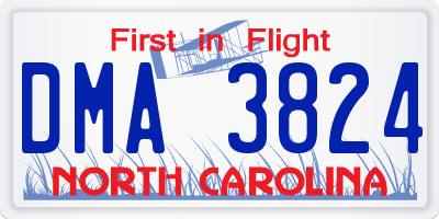 NC license plate DMA3824