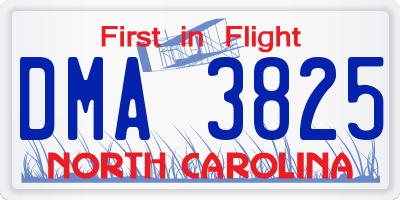 NC license plate DMA3825