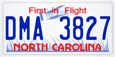 NC license plate DMA3827
