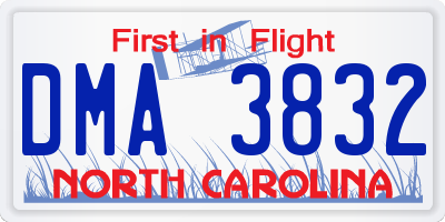 NC license plate DMA3832