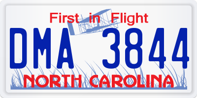 NC license plate DMA3844