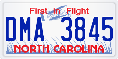 NC license plate DMA3845