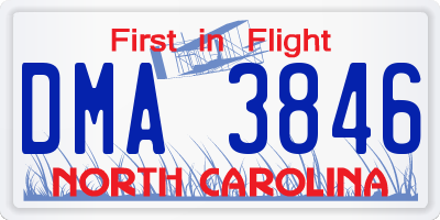 NC license plate DMA3846