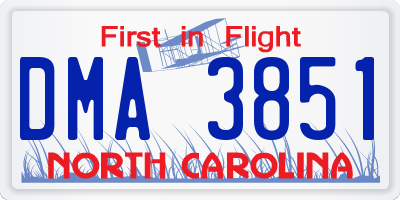 NC license plate DMA3851