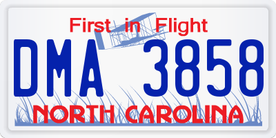 NC license plate DMA3858
