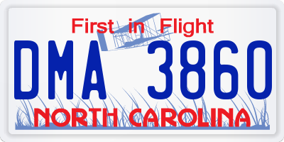 NC license plate DMA3860